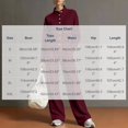 thumbnail image 2 of Tbopshirt Women's Sweatshirt and Sweatpants Set Crew Neck Button Long Sleeve Solid Color Wide Leg Pants Casual Wear 2 Piece Outfit for Women Casual Clothing, 2 of 6