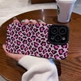 thumbnail image 3 of BINUFF Pink Leopard Print Faux Leather Phone Case Compatible with iPhone 11/12/13/14/15 Pro Max, 3 of 5