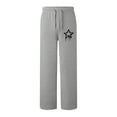 thumbnail image 3 of WIZUTIZ Palazzo Pants for Women Dressy Lightweight Relaxed Loose Wide Leg Summer Pants Elastic Stretch High Rise Pants Star Print Drawstring with Pockets Palazzo Pants Tiktok Trend Items Beach Gray, 3 of 4