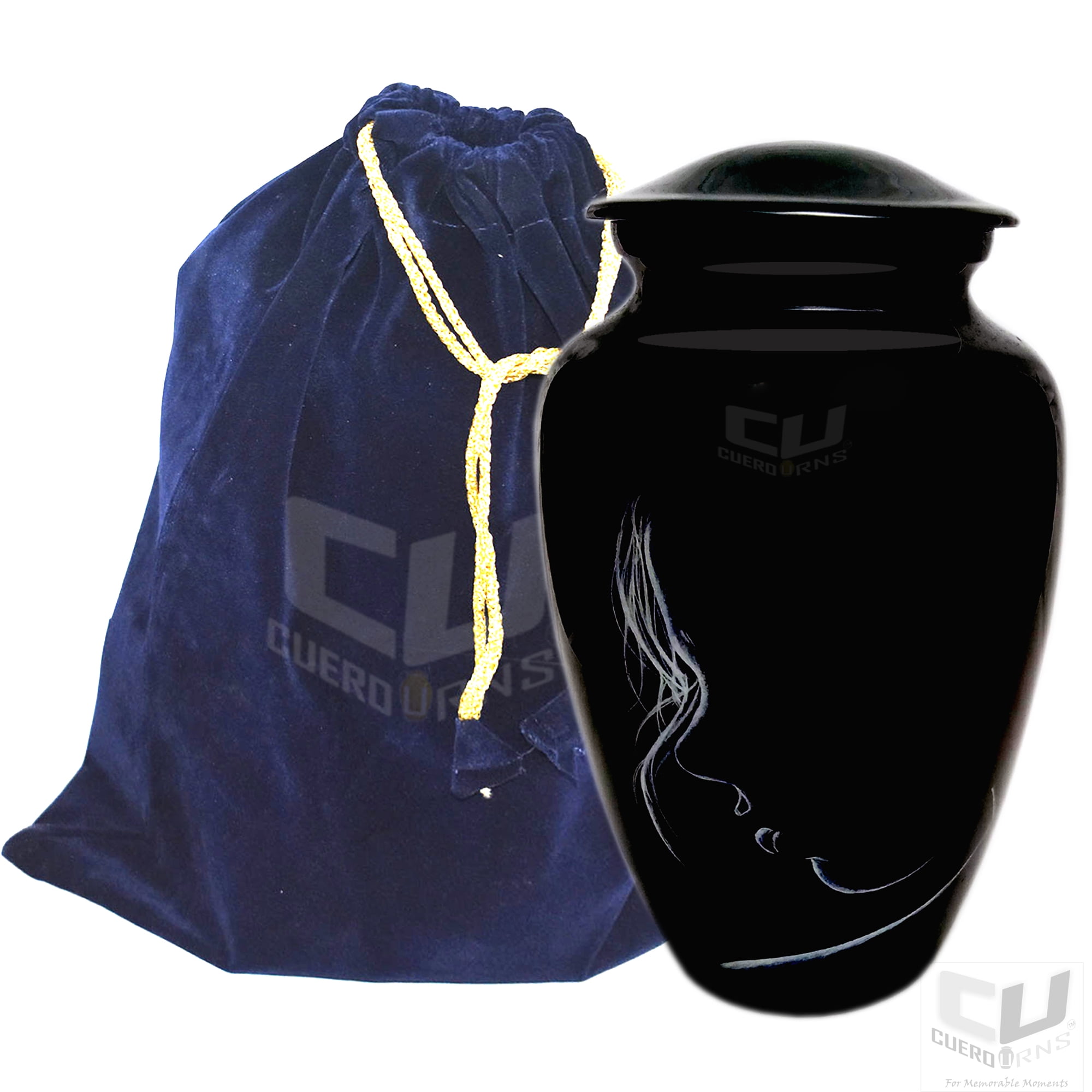 CUERO URNS Lovely Beautiful Face Cremation Urn for Human Ashes