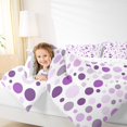 thumbnail image 4 of Manfei Cute Polka Dots Full Size Comforter Sets,Geometric Circular Pattern Bedding Comforter Set,Purple White Bedding Sets For Girls Kids,Breathable Home Decor Reversible,3-Piece, 4 of 8