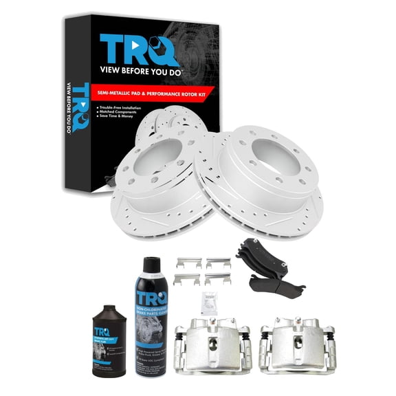 TRQ Performance Rear Brake Pad & Rotor Kit BKA45648 Fits Select 2002-2006 Chevrolet Avalanche 2500 , 2001-2013 Chevrolet Suburban 2500 , 2001-2013 GMC Yukon XL 2500