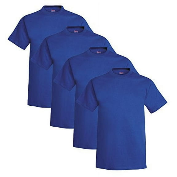Hanes Beefy-T Men`s Short-Sleeve T-Shirt (Pack of 4) 4 Deep Royal