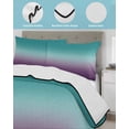thumbnail image 4 of Teal Purple Ombre Summer Quilt Set Full Size,Soft Quilted Bedding Set with 2 Pillow Shams,Turquoise Gradient Modern Abstract Art Lightweight All Season Bedspread Coverlet for Bedroom 78"x90", 4 of 6