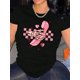 thumbnail image 1 of Camiseta De Verano Para Mujer, Elegante Camiseta Con Cuello Redondo Para Viajar, Acampar, Uso DiarioCreative Pink Skull Phone Pattern Printed Women'S Trendy Round Neck Short Sleeve, Simple Casual Sp, 1 of 6