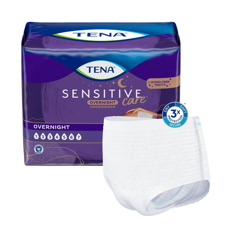 Tena Sensitive Care Overnight Underwear Large, 56Ct