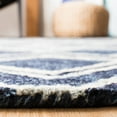 thumbnail image 4 of SAFAVIEH Micro-Loop Floral Geometric Wool Area Rug, Navy/Ivory, 2'6" x 4', 4 of 7