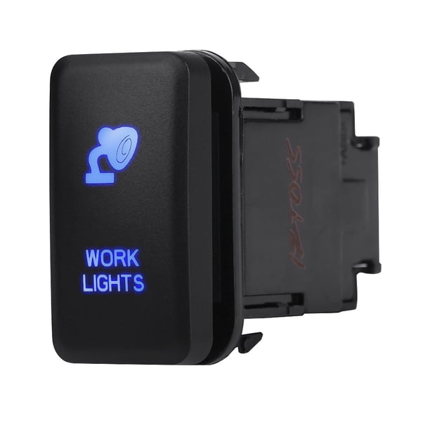 Barra de luces LED Interruptor basculante ENCENDIDO-APAGADO Luz LED, 12V LED azul Auto encendido/apagado Interruptor basculante para Toyota Hilux Landcruiser VIGO(WORK LIGHTS) EOTVIA No