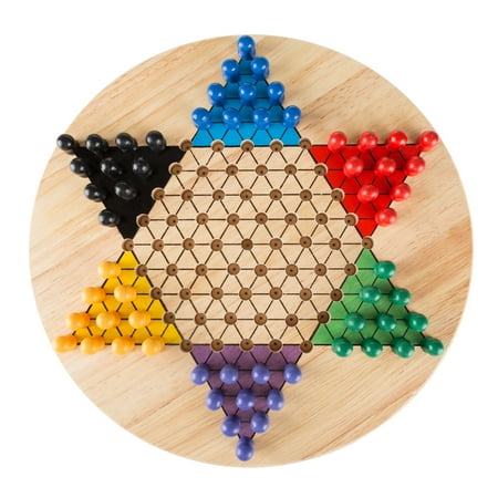 Chinese Checkers Game Set with 11 inch Wooden Board and Traditional Pegs by Hey! (Best Traditional Board Games)