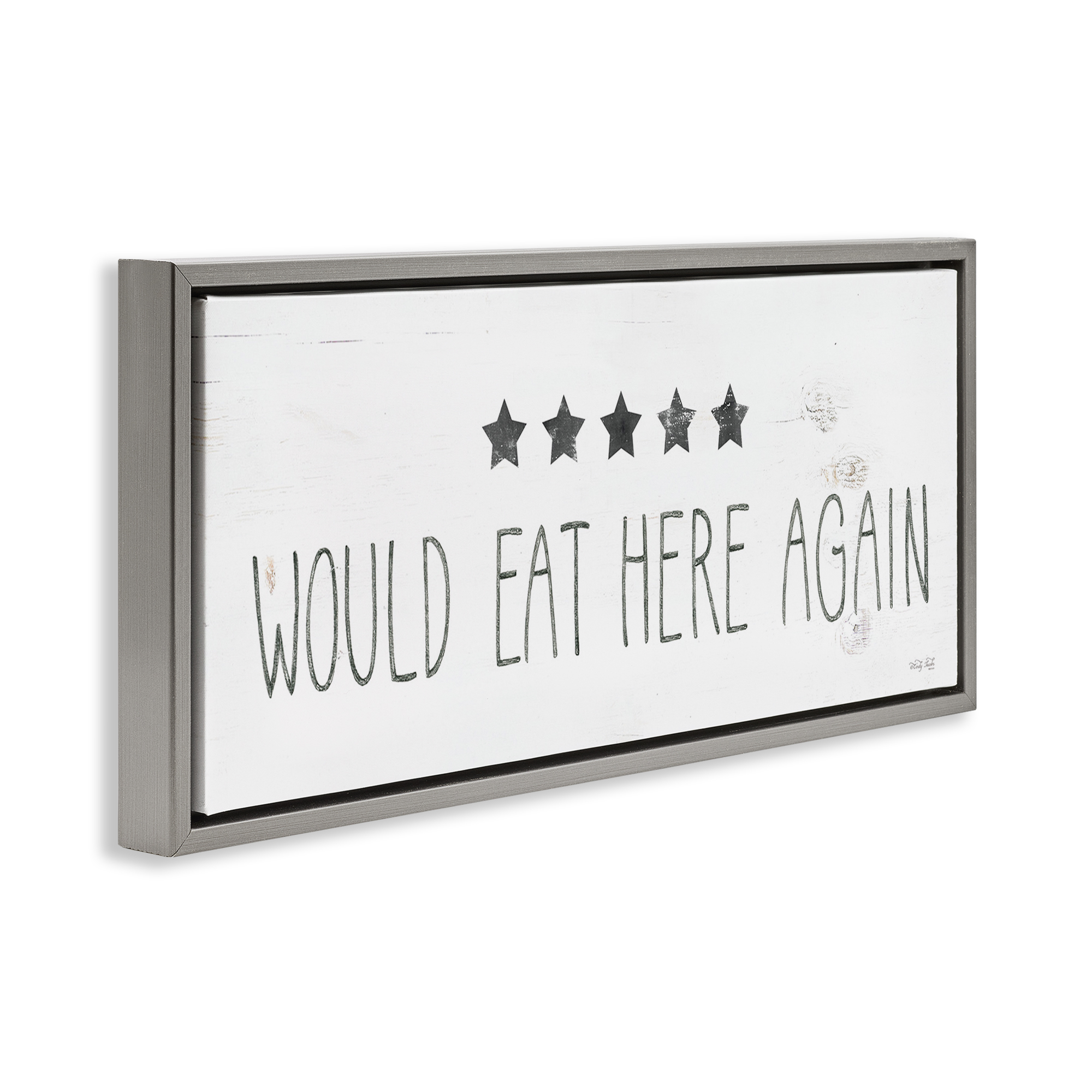 Stupell Industries Five Stars Kitchen Food & Beverage Painting Gray Floater Framed Art Print Wall Art, 31 x 14