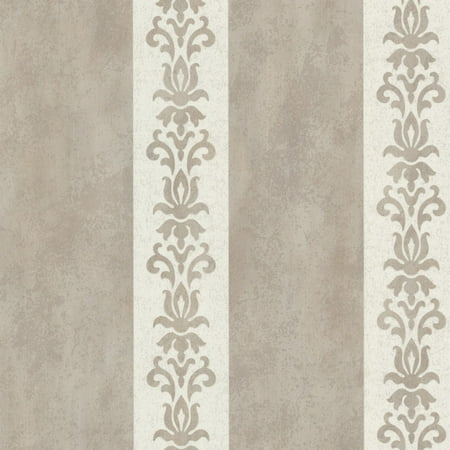 Damask Stripes Wallpaper - Kenneth James Parisi Embellished Damask Stripe Wallpaper