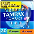 thumbnail image 2 of Tampons Tampax Pearl compacts, avec tresse anti-fuites LeakGuard et applicateur extensible, applicateur extensible compact, emballage multiple, degrés d’absorption super/super plus, non parfumés,30 ct, 2 of 27