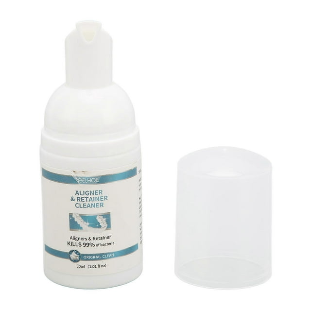 Nettoyant pour aligneurs anti-taches, réduit les odeurs, extrait de menthe rafraîchissant, mousse nettoyante pour appareils de contention, 30 ml