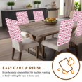 thumbnail image 4 of Valentine's Day Chair Covers Set of 8 Pink Love Pink White Plaid Chair Back Covers Stretch Removable Washable Slipcovers Protector for Dining Room Kitchen Party Decor, 4 of 5