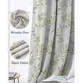 thumbnail image 6 of Green Leaves Blackout Curtains for Bedroom - 84 Inch Long Light Blocking 2 Panels Set, Retro Botanical Leaf Minimalist Art Thermal Insulated Living Room Drapes Grommet Window Curtains 52"x84", 6 of 8