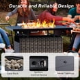 thumbnail image 4 of MeetLeisure 7 Pieces Outdoor Furniture Set, PE Wicker Rattan Sectional Sofa with 43" Gas Propane Liftable Fire Pit Table, Beige, 4 of 12