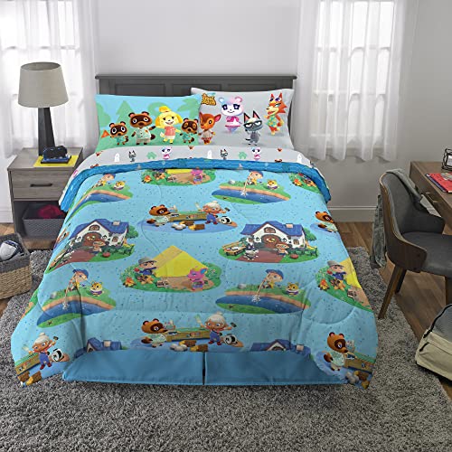 Animal Crossing New Horizons 4 Pcs Twin Sheet Set with Reversible