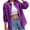 Purple, variant on CILENON Corporate Outfits for Women Women's Solid Color Casual Jacket Ripped Loose Denim Jacket (Yellow,L)