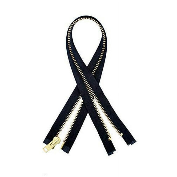 YKK 2 Pieces 5 Brass Separating Metal Zippers for Jackets, Coats, Sewing, Crafts - 30" Inches