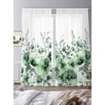 thumbnail image 3 of Green Blooms Floral Sheer Curtains 108 Inch Length 2 Panels Set Window Treatments, Farmhouse Spring Flowers Botanical Rod Pocket Semi Curtains for Living Room/Bedroom/Kitchen Décor, 104"W x 108"L, 3 of 7