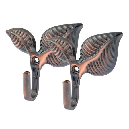 

Unique Bargains 2Packs Double Leaf Pattern Drapery Curtain Hook Holder Hanger Tieback Copper Tone