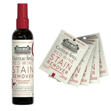 Chateau Spill Red Wine Stain Remover 4 ounce Bottle with 10 Portable (Best Red Wine Stain Remover)