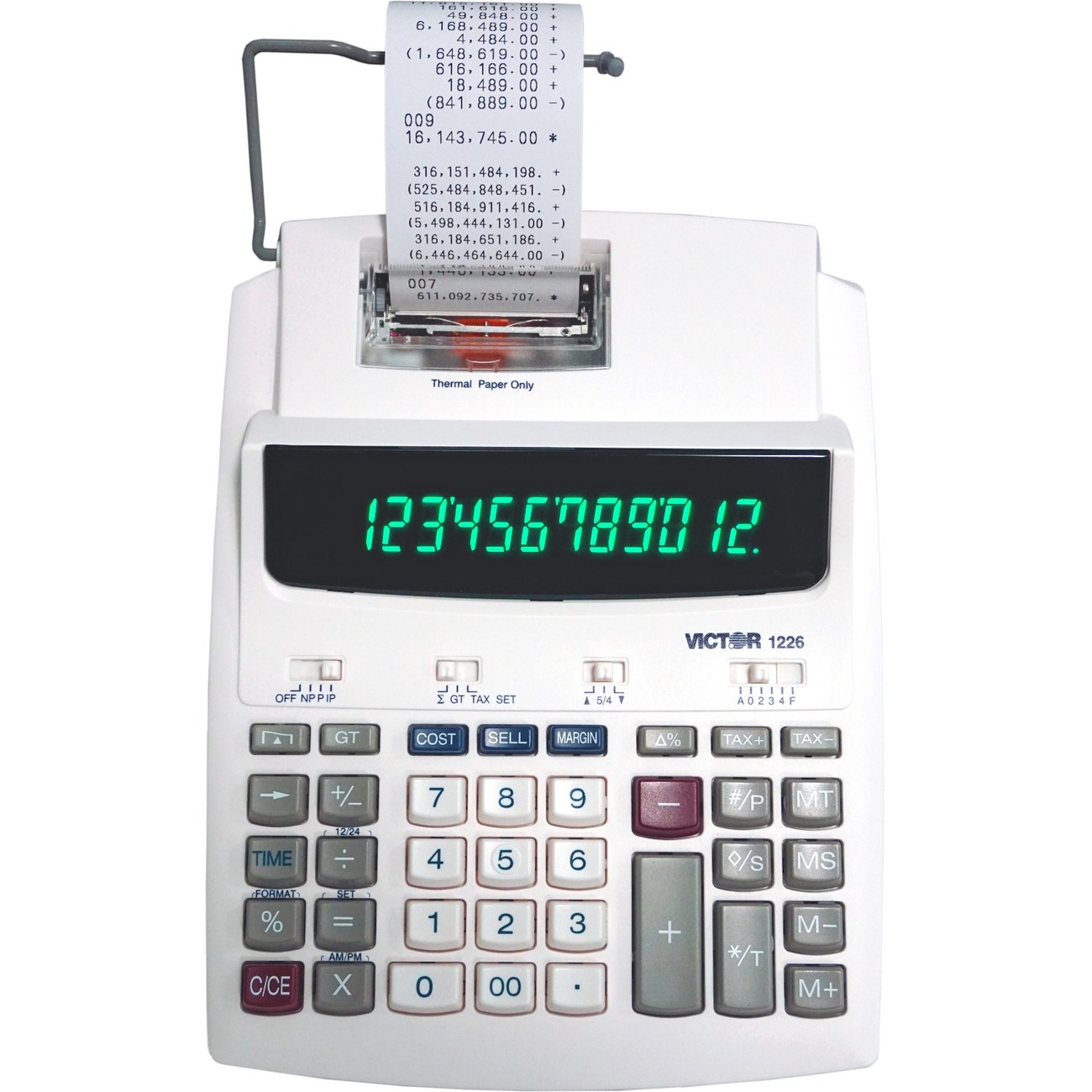 Victor Technology 1226 Thermal Printing Calculator, 12-Digit Display, 8.0 LPS Printing Speed, Off-White - image 5 of 6