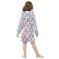 thumbnail image 7 of FORMRS Niños Bathrobe Unisex Hooded Robe Soft Plush Pajamas Sleepwear, Size 10-12T, Pink Art Pattern, 7 of 7