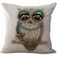 thumbnail image 1 of Linen Blend Rural Style Owl Pattern Cushion Cover Cotton Pillowslip Square Decorative Throw Pillow Case 18 X 18', 1 of 3