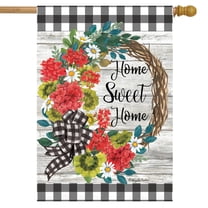 Briarwood Lane Geranium Wreath Summer House Flag