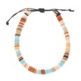 thumbnail image 1 of Tobillera de color retro tejida a mano, pulsera ajustable, cadena de playa unisex, 1 of 6