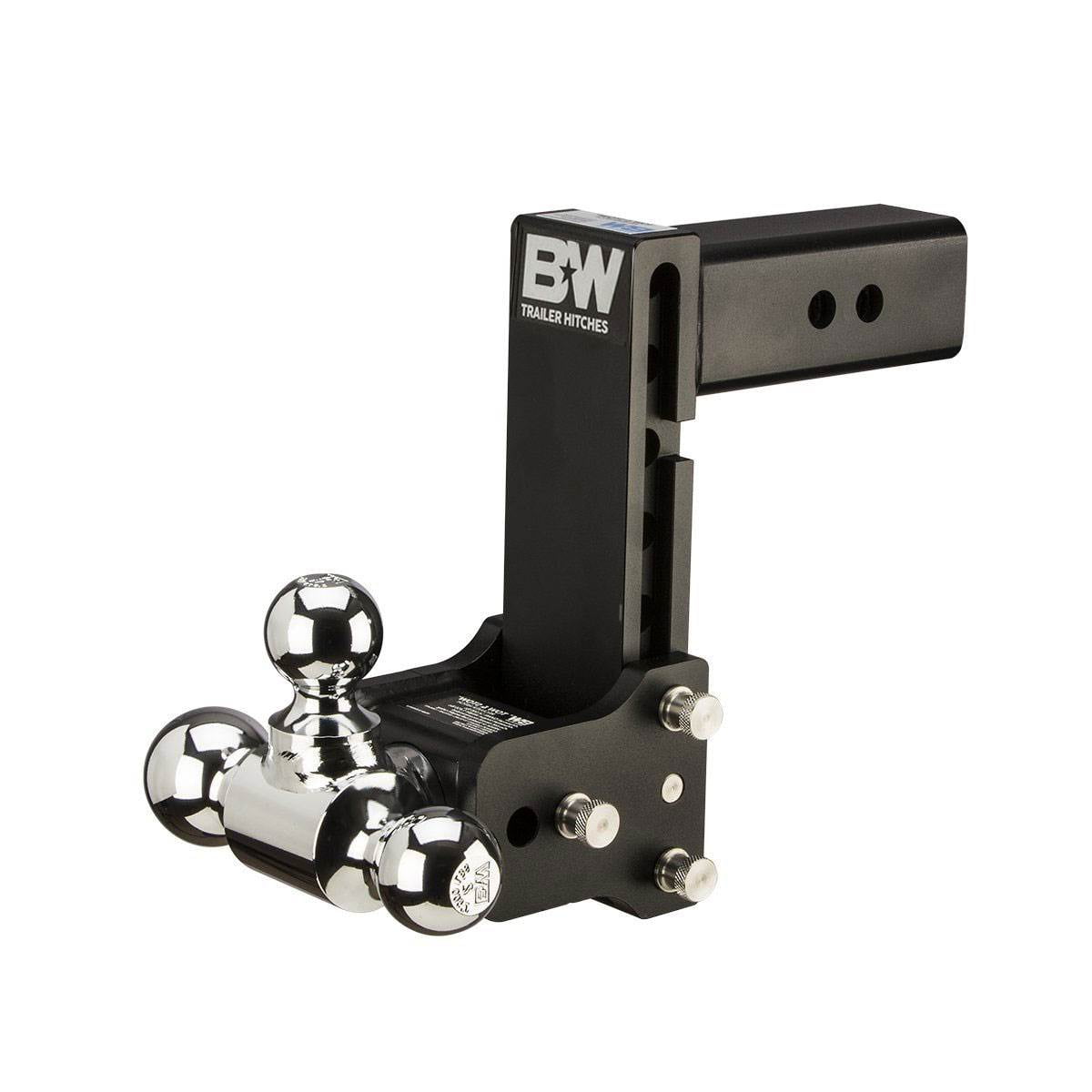 7 Drop B and W TS20049B Tow and Stow Receiver Hitch Tri-Ball with 2.5 Shank 7.5 Rise Plus 5//8 Black Receiver Lock