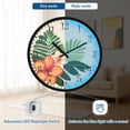 thumbnail image 5 of Voice Activated Clock with Glow Light 12 Inch Large Silent Wall Clock Battery Operated for Home Decor Tropical Leaves and Flowers, 5 of 8