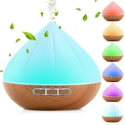 Noahstrong 500ml Essential Oil Diffuser, Petal Shape Aromatherapy Diffusers Humidifier, Waterless Auto Shut-off for Large Room Bedroom Home Office
