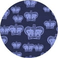 thumbnail image 1 of Ahgly Company Machine Washable Indoor Round Transitional Midnight Blue Area Rugs, 6' Round, 1 of 7