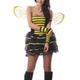 thumbnail image 1 of Gupgi Tenue d'Halloween Abeille pour Femmes Mignonne à Rayures Imprimées Bumble Bee Robe+manches de Bras+ensemble Ailes, 1 of 9