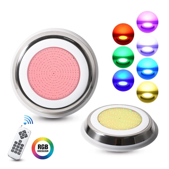 12W, 18W, 25W, 35W Waterproof IP68 Stainless Steel Pool Light Wall Mounted Resin Underwater Light 12VRGB Remote Control Colorful LED Underwater Light ,High Efficiency