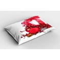 thumbnail image 2 of Ambesonne Christmas Pillow Sham 2 Pack, New Year Berries, 26"x20", Dark Coral and White, 2 of 3