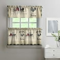 thumbnail image 2 of Kitchen Window Curtains over Sink Farmhouse and Chickens 24 Inch 3 Pieces Set Small Window Cafe Curtains for Home Decor Rod Pocket Tier Drapes, 2 of 6