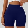thumbnail image 5 of Domuza Womens Workout Impact Shorts V Back Butt Lifting Tummy Control Gym Shorts Comfy Running Seamless Booty Biker Shorts Blue XL, 5 of 8