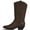 TAN, variant on Reno Women Western Cowboy Pointed Toe Knee High Pull On Tabs Boots (Red, 7.5)