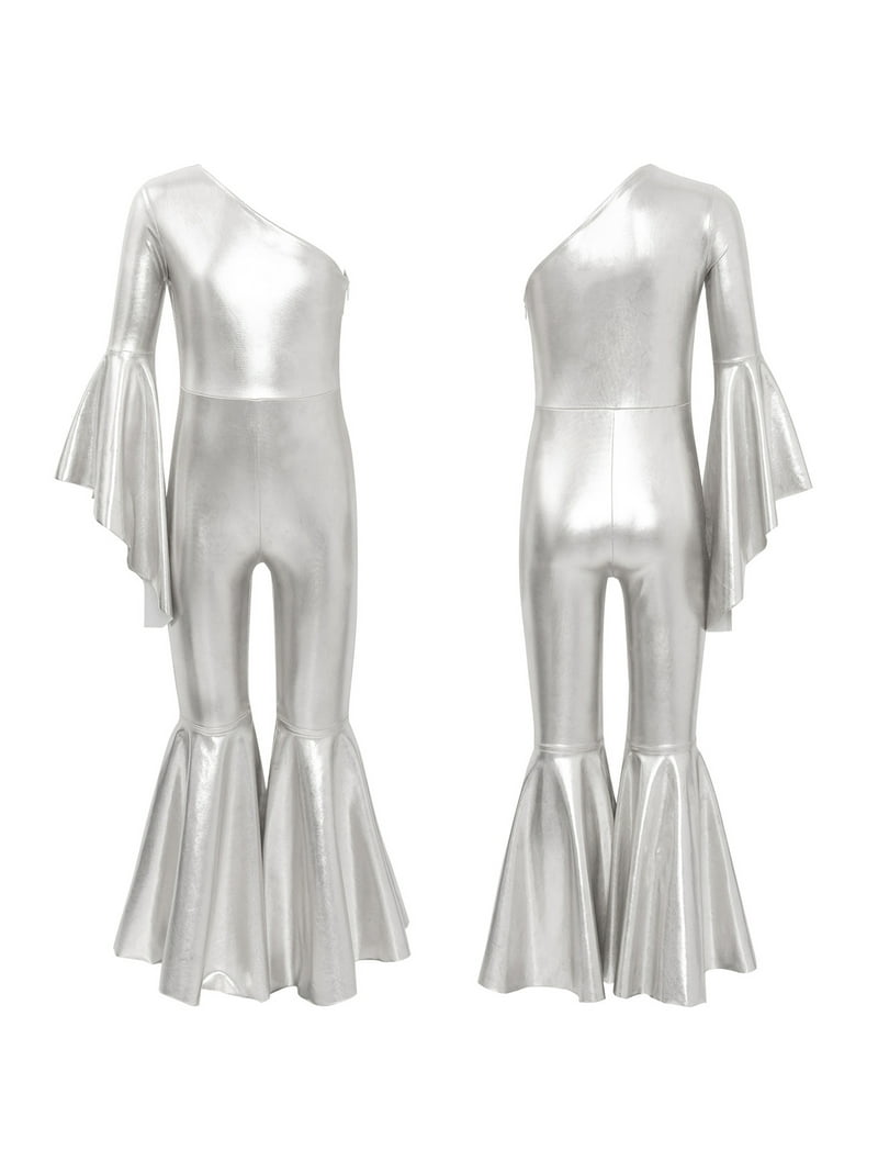 アイドルグッズ JUMParty iiniim Kids Girls Disco Costume One Shoulder Bell-bottom