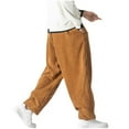 thumbnail image 4 of Casual Pants for Men, Men's Classic-FIT Fashion Casual Solid Color Corduroy Pockets Elastic Rope Casual Pants, 4 of 4