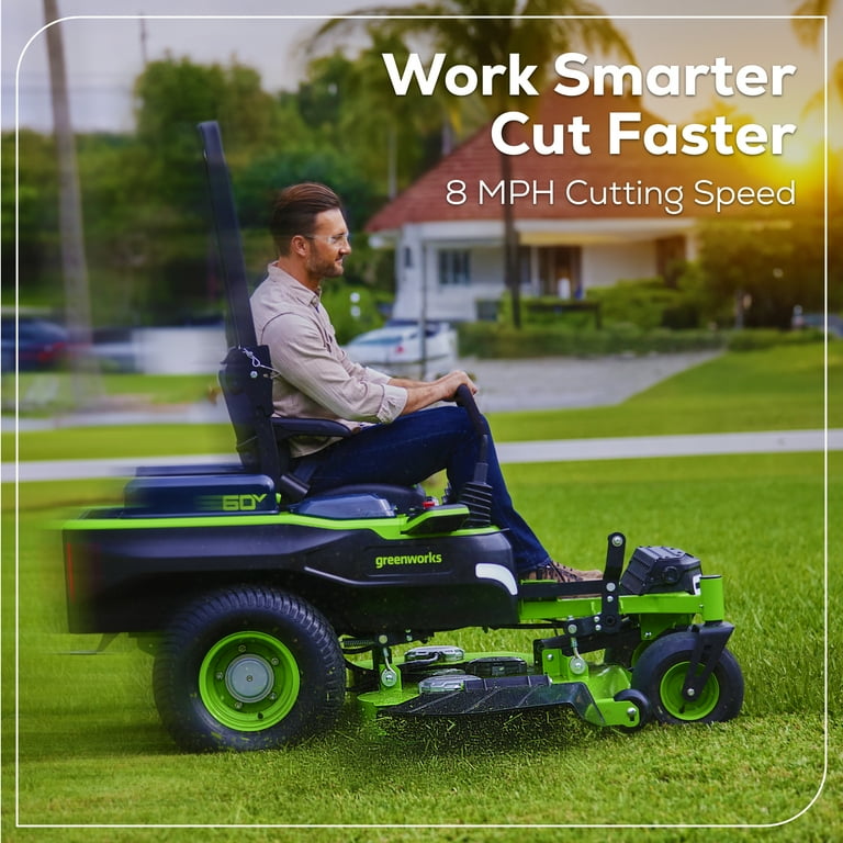 Greenworks 60V 54 Maximus Zero Turn Riding Mower Six 6 10Ah Batteries 600W Charger 7422302 Walmart