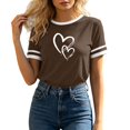 thumbnail image 2 of Neewe Blouse for Women Dressy Casual Short Sleeve Color Block Tops Fashion Peint Crew Neck Tunic Shirts Summer Clothes, 2 of 8