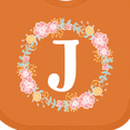 thumbnail image 4 of Inktastic Monogram Letter J Floral Rose Wreath Girls Baby Bib, 4 of 4