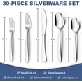 thumbnail image 2 of czcpp-30-Piece Silverware Set Service for 6, Premium Stainless Steel Flatware Set, Mirror Polished Cutlery Utensil Set for Home Restaurant, Include Fork Knife Spoon Set, Durable, Dishwasher Safe, 2 of 4