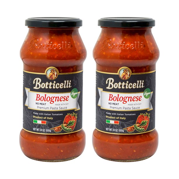 Botticelli Premium Bolognese Vegan Pasta Sauce For Low Carb Spaghetti Sauce Lasagna Dip Soup No Meat Italian Bolognese Pasta Sauce Made With Soy Authentic Italian Tomatoes 2 Count Walmart Com