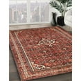thumbnail image 3 of Ahgly Company Machine Washable Indoor Square Traditional Orange Salmon Pink Area Rugs, 8' Square, 3 of 7