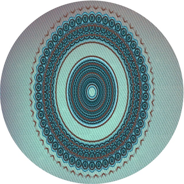 Ahgly Company Machine Washable Indoor Round Transitional Northern Lights Blue Area Rugs, 4' Round